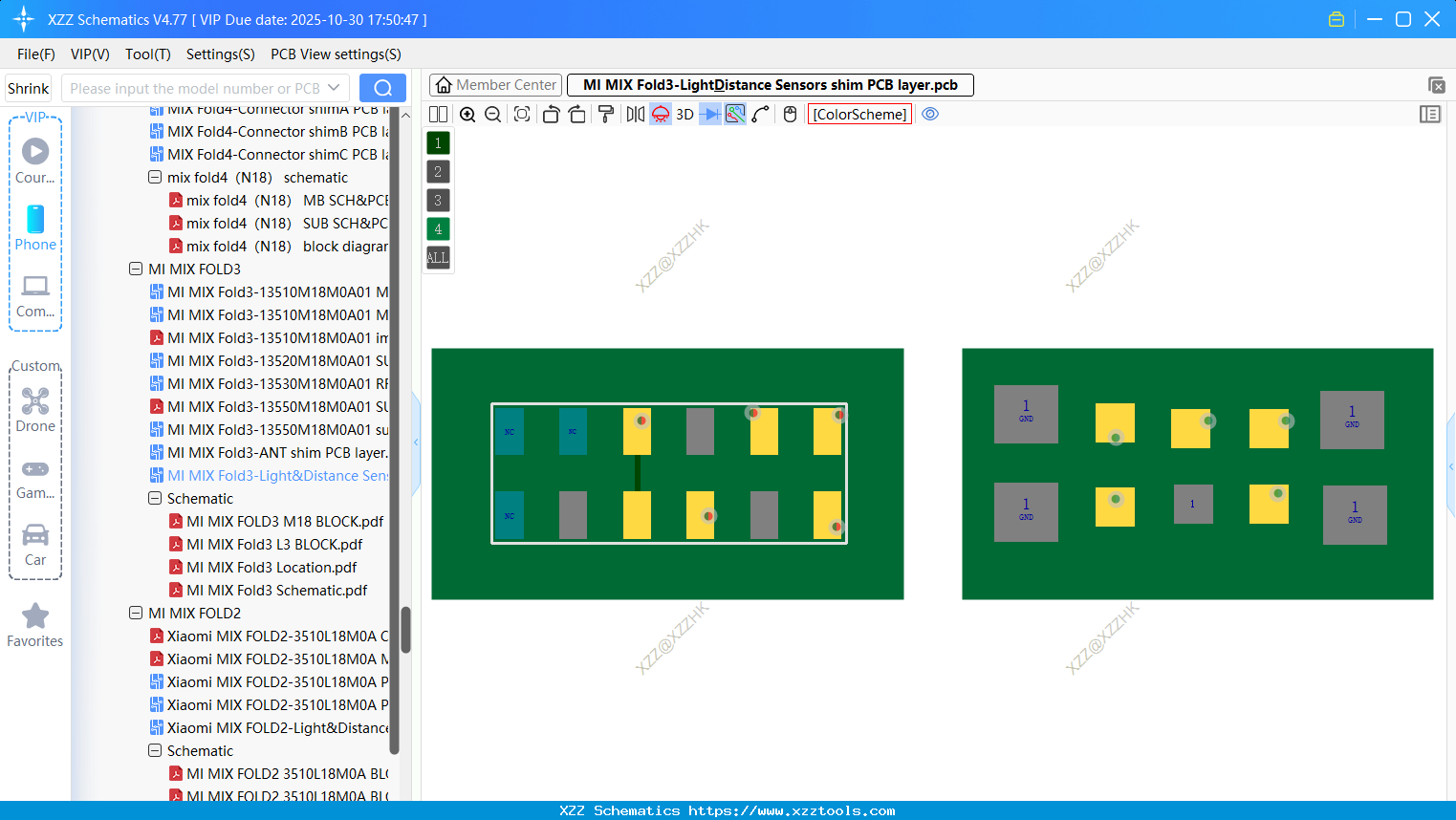 Xiaomi MI MIX Fold3-Light&Distance Sensors Shim PCB Layer